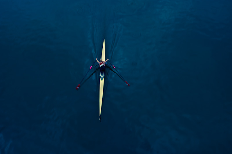 Sculling on the Potomac River. Washington, DC.