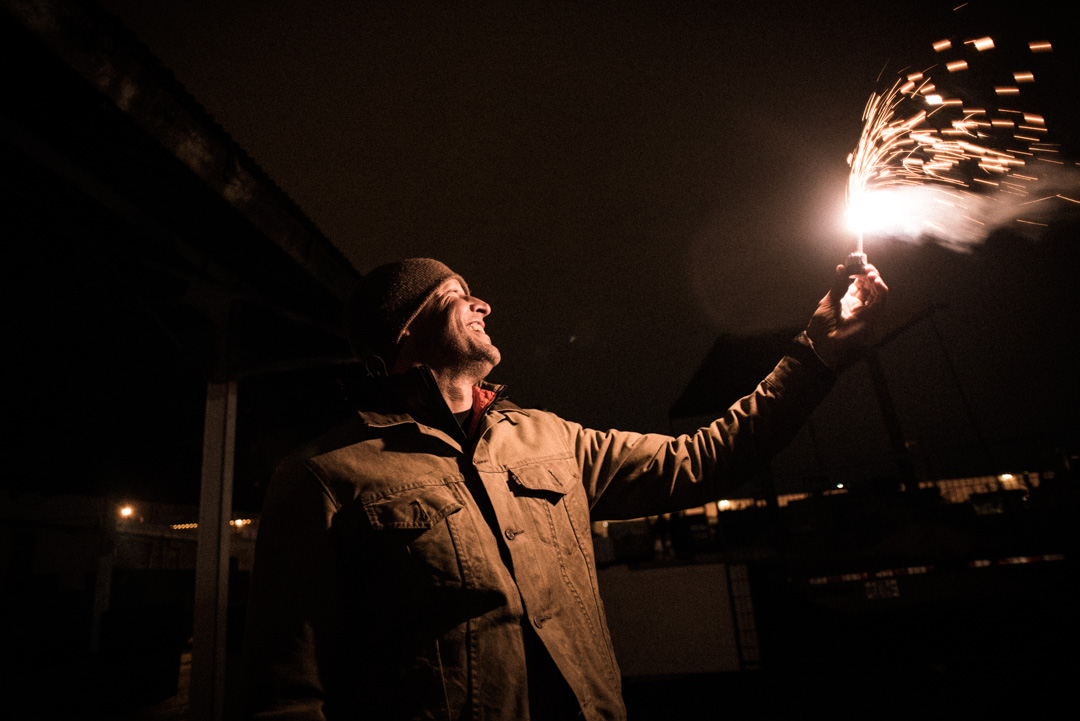 Matt Ashworth with sparkler.