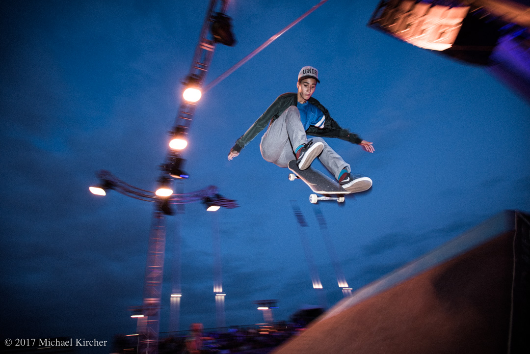 professional skater jennifer soto gets some air at the finding a line skate park at the kennedy center in Washington dc.