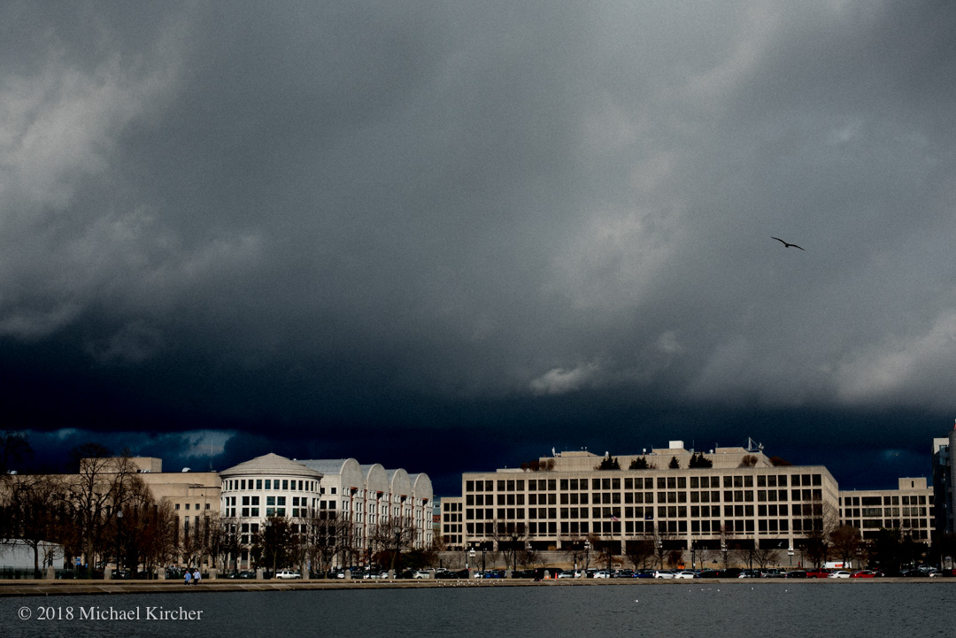 Storm clouds over the U.S. District Courthouse in Washington DC.