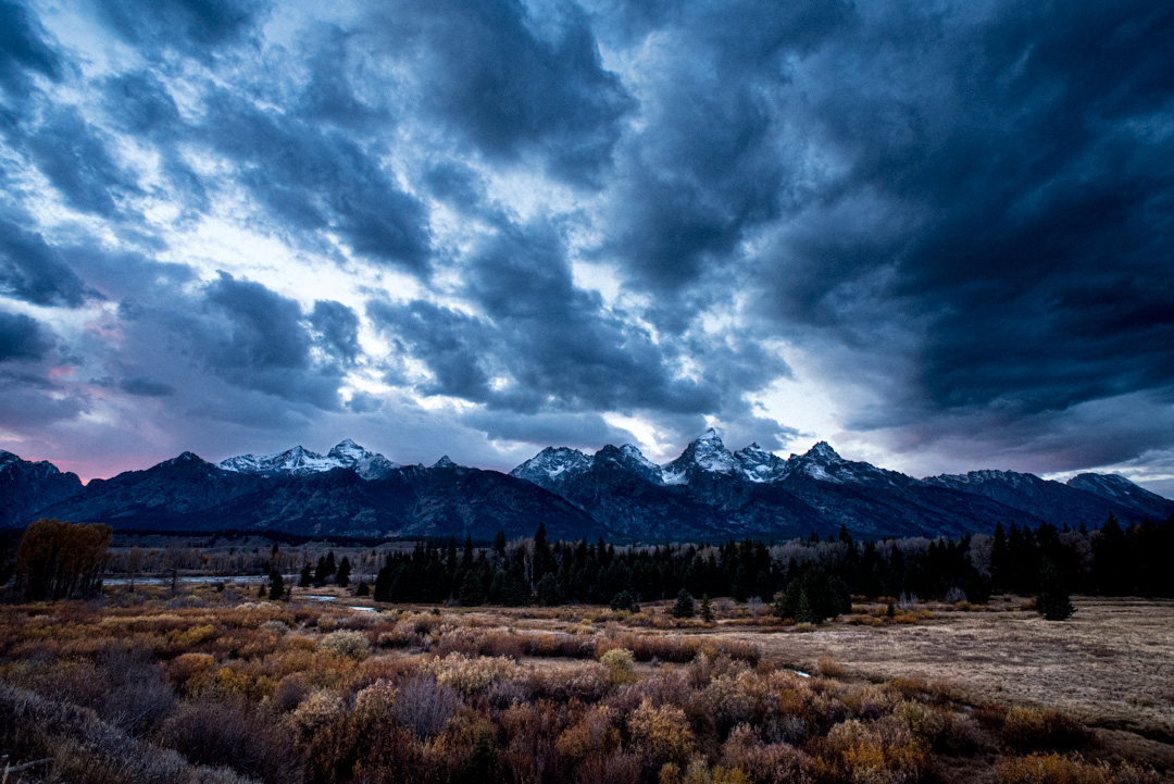 Grand Teton Range at sunset